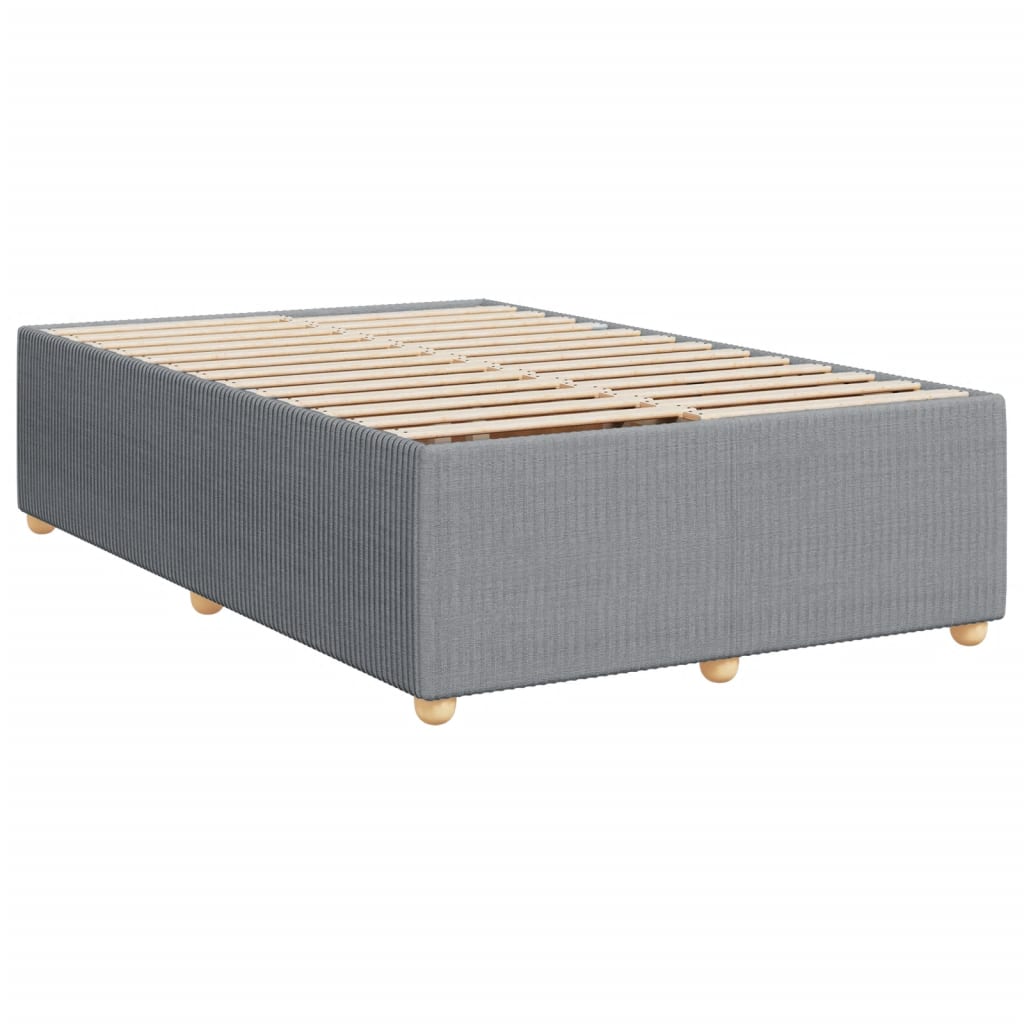 vidaXL Box spring postelja z vzmetnico svetlo siva 120x200 cm blago