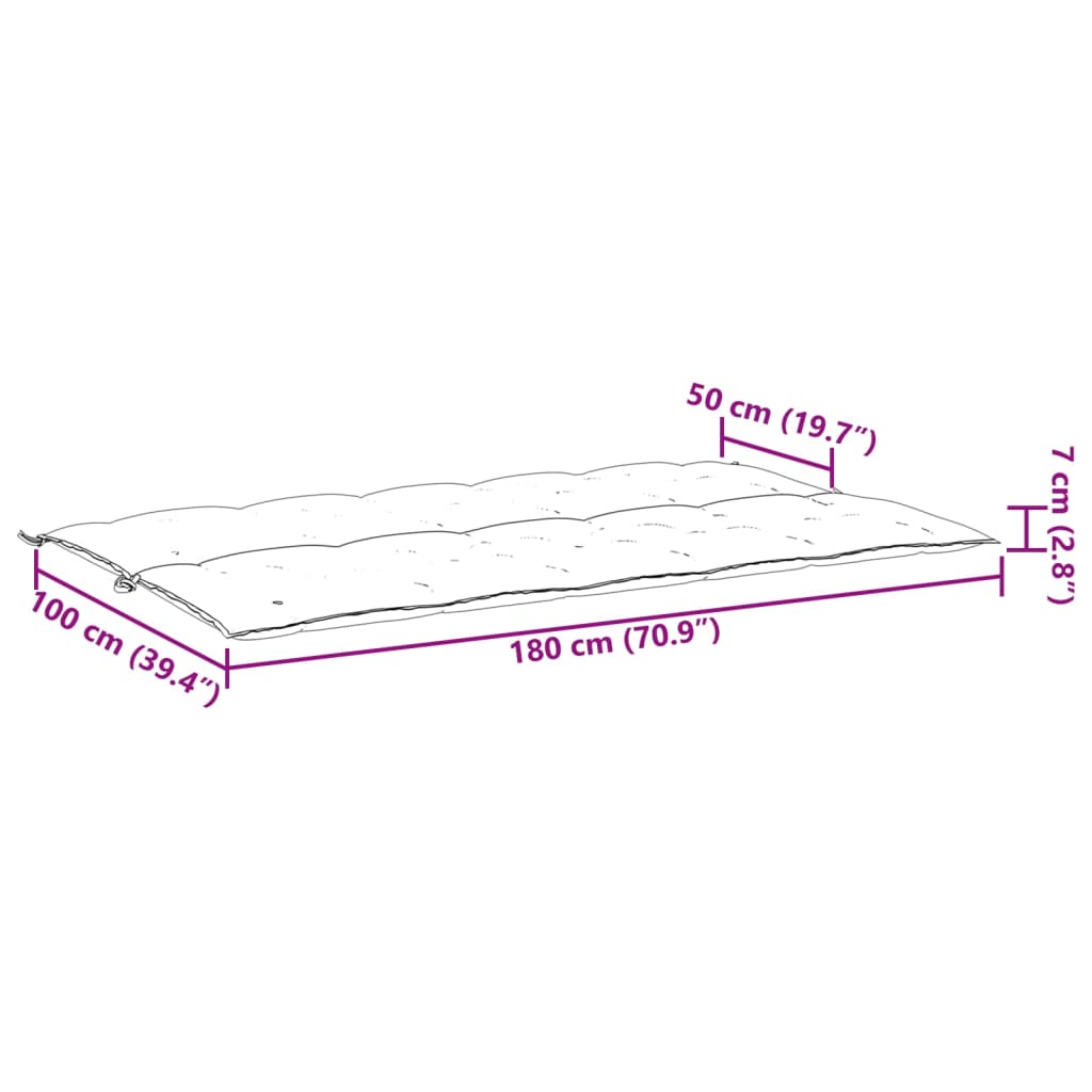 vidaXL Blazina za vrtno klop antracit 180x(50+50)x7 cm oxford tkanina