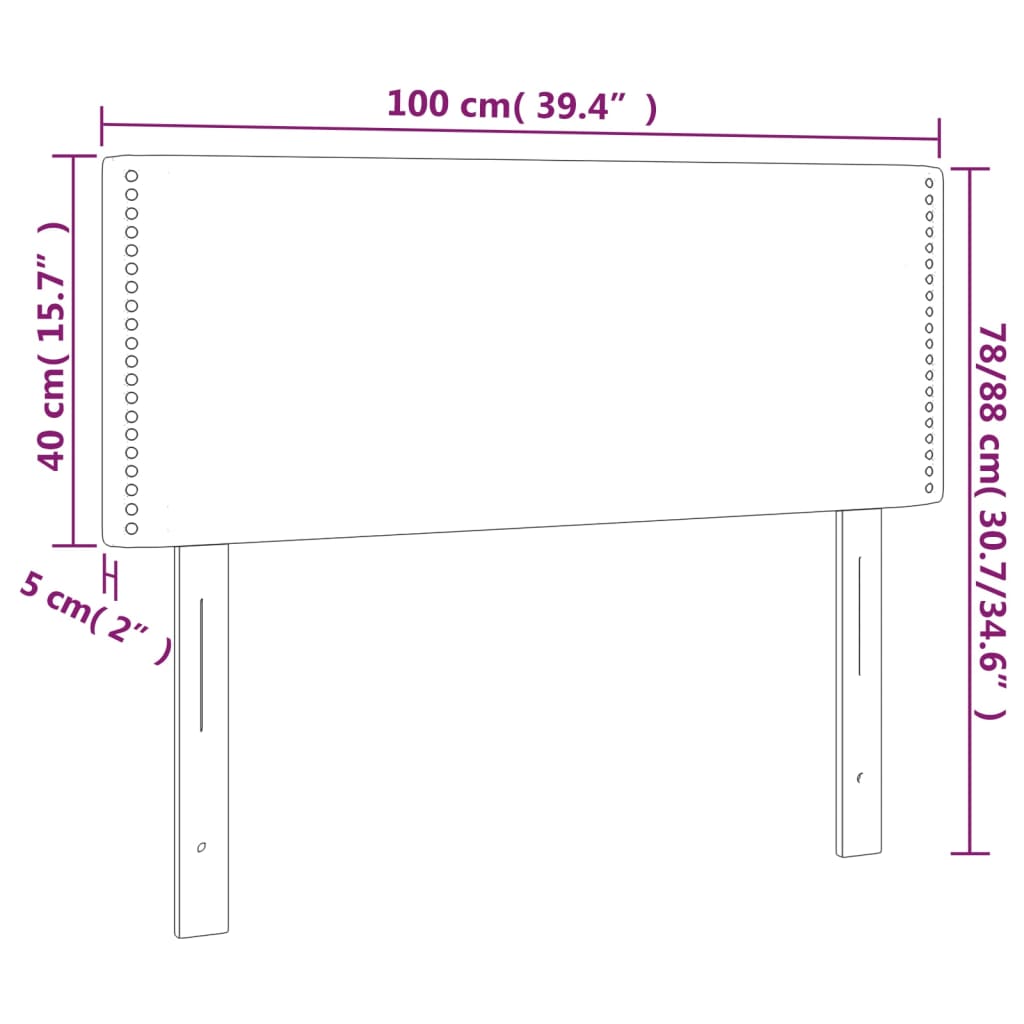 vidaXL LED posteljno vzglavje črno 100x5x78/88 cm umetno usnje