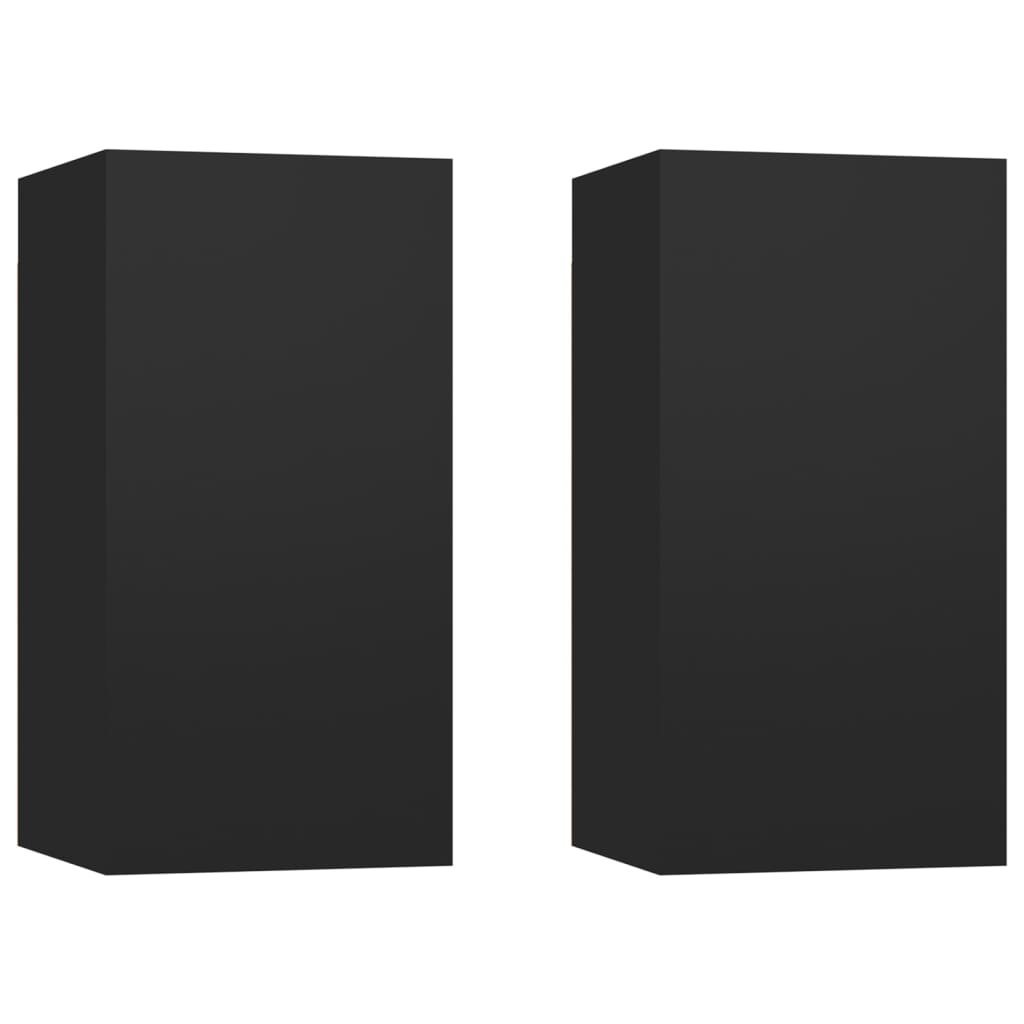 vidaXL TV omarica 2 kosa črna 30,5x30x60 cm inženirski les