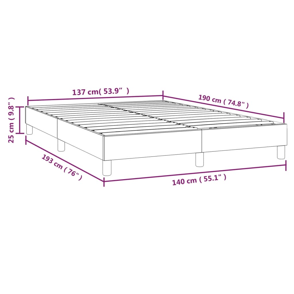 vidaXL Posteljni okvir temno rjav 140x190 cm blago