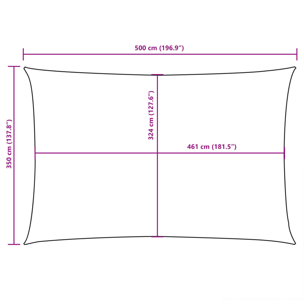 vidaXL Senčno jadro oksford blago pravokotno 3,5x5 m krem