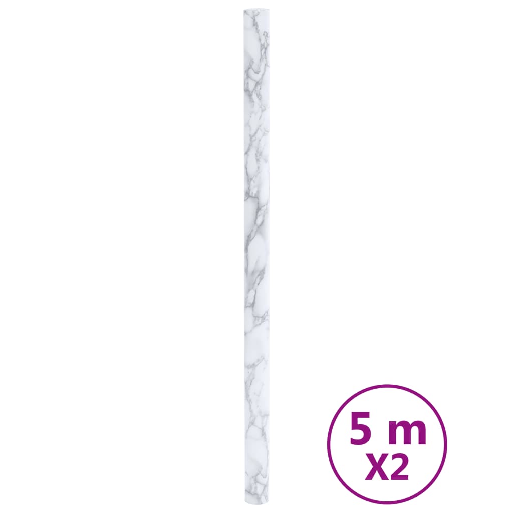 vidaXL Nalepke za pohištvo samolepilne marmor bele 90x500 cm PVC