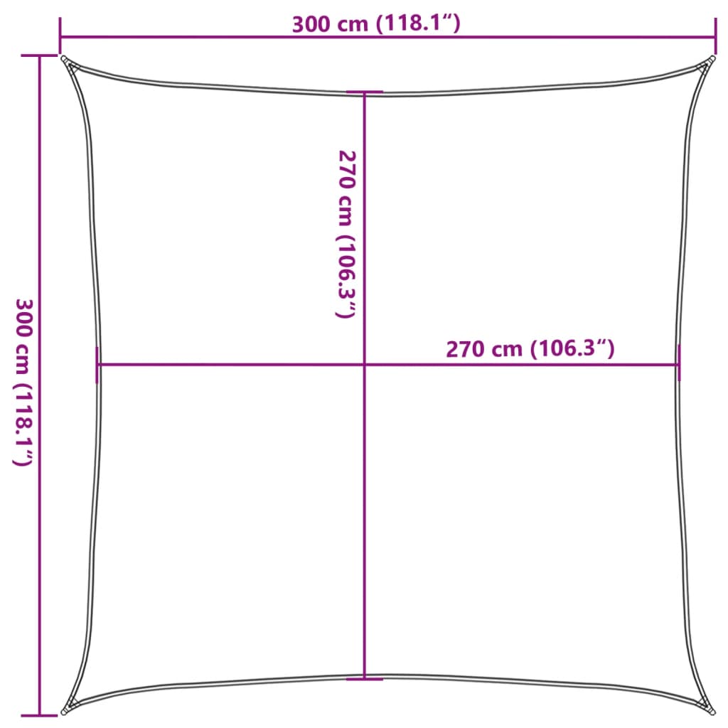 vidaXL Senčno jadro 160 g/m² svetlo zeleno 3x3 m HDPE