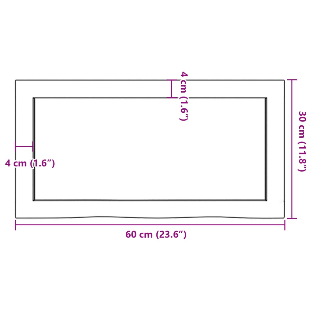 vidaXL Kopalniški pult temno rjav 60x30x(2-4) cm obdelan trden les