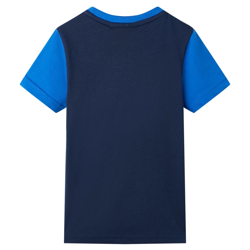 Otroška majica s kratkimi rokavi modra in mornarska 92