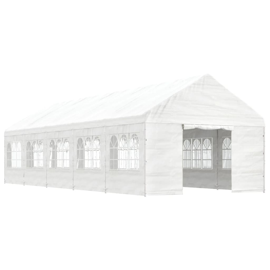 vidaXL Paviljon s streho bel 11,15x4,08x3,22 m polietilen