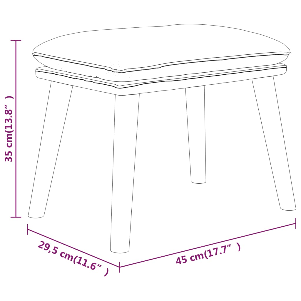 vidaXL Stolček za noge temno zelen 45x29,5x35 cm blago