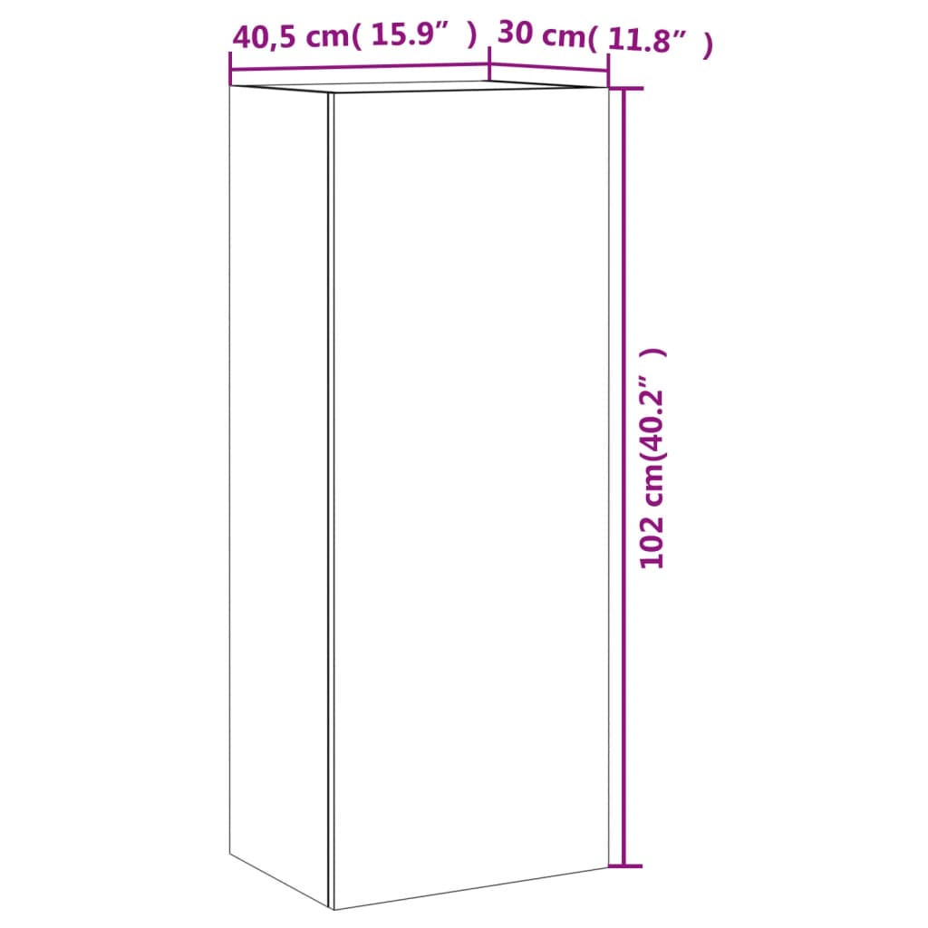 vidaXL Stenska TV omarica siva sonoma 40,5x30x102 cm inženirski les