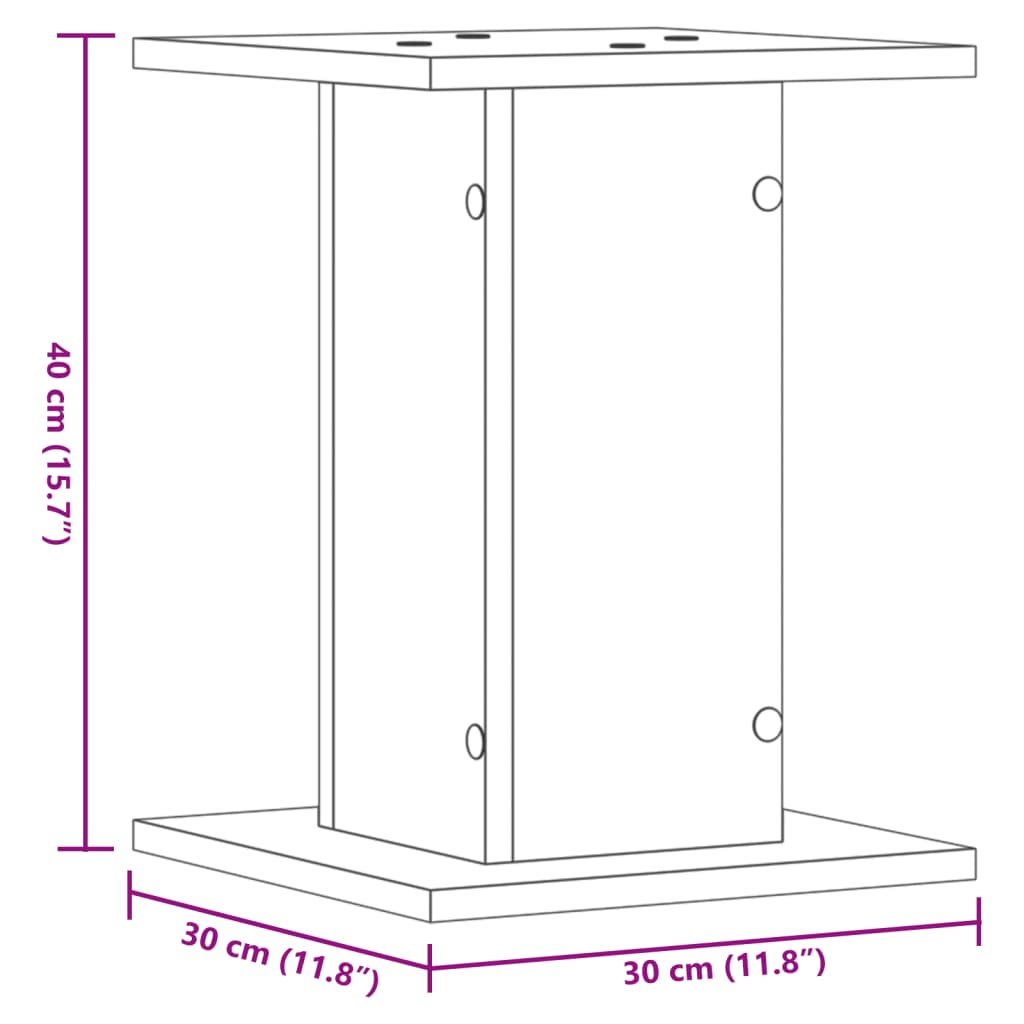 vidaXL Stojalo za rastline 2 kosa betonsko sivo 30x30x40 cm inž. les