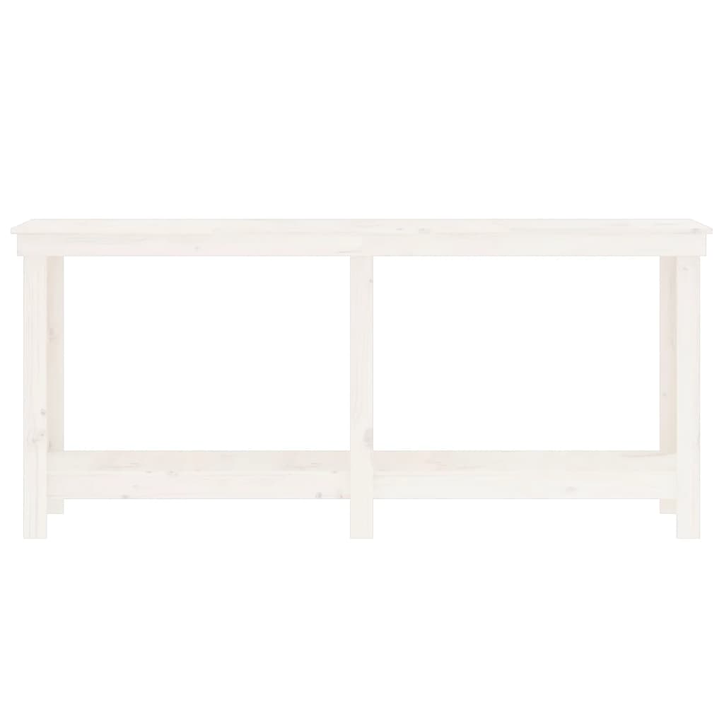 vidaXL Delovna miza bela 180x50x80 cm trdna borovina