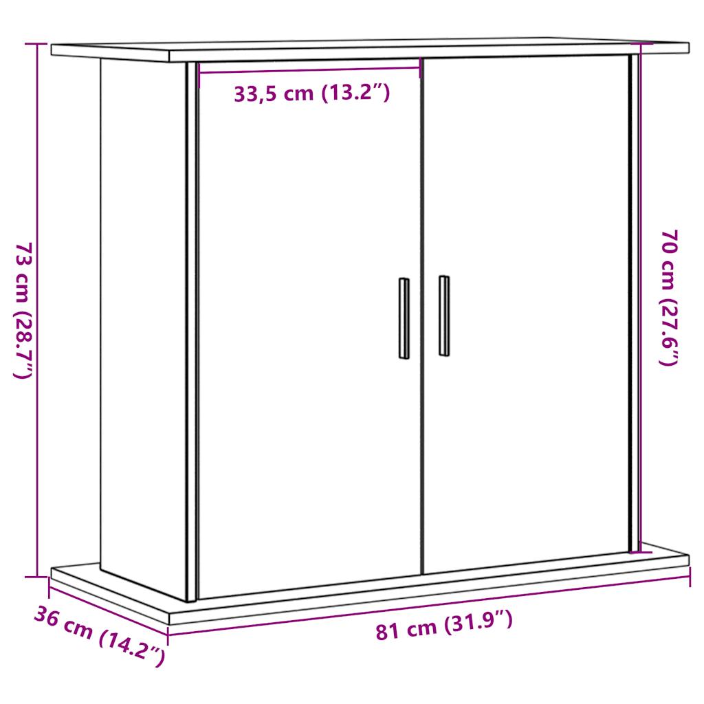 vidaXL Stojalo za akvarij artisan hrast 81x36x73 cm inženirski les