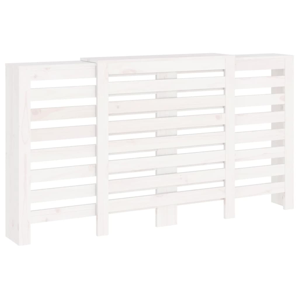 vidaXL Pokrov za radiator bela 210x21x85 cm trdna borovina