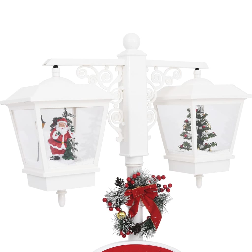 vidaXL Novoletna ulična svetilka z Božičkom bela in rdeča 81x40x188 cm