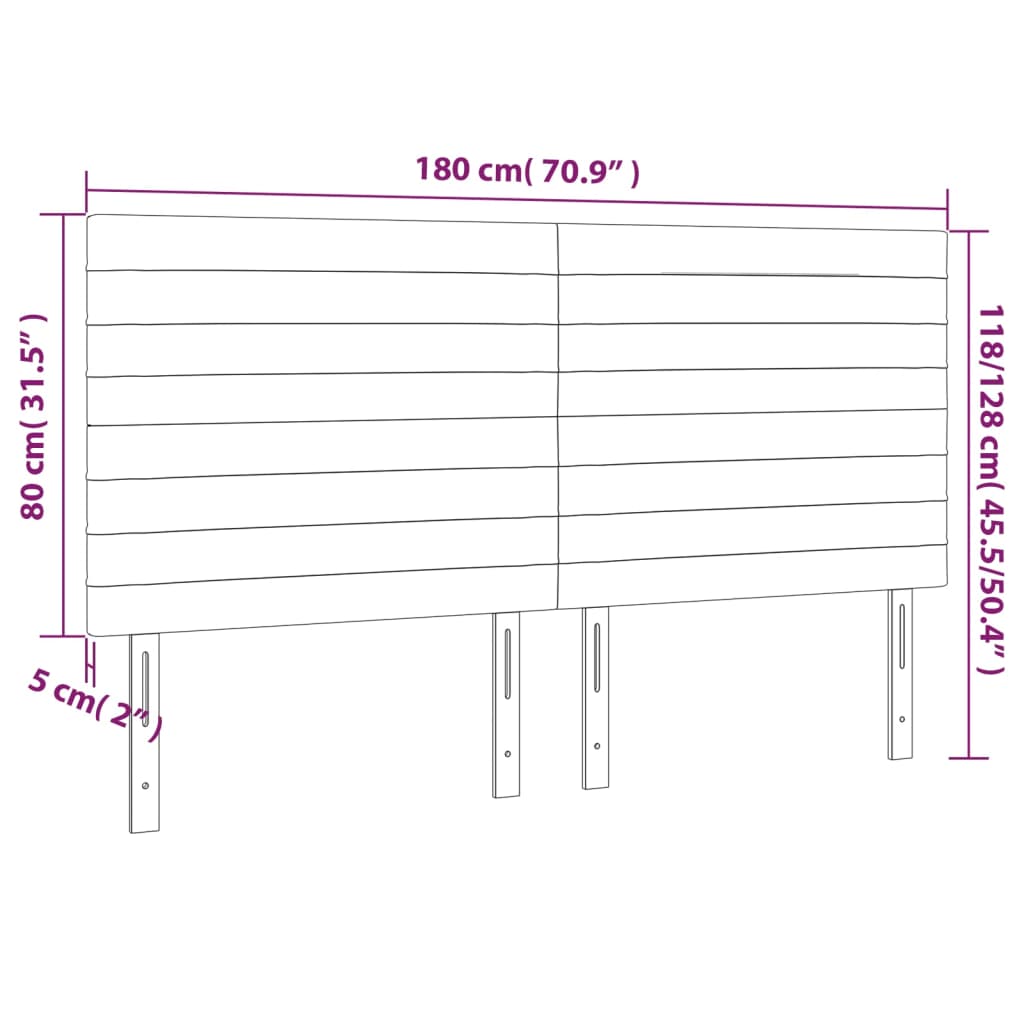 vidaXL LED posteljno vzglavje temno modro 180x5x118/128 cm žamet