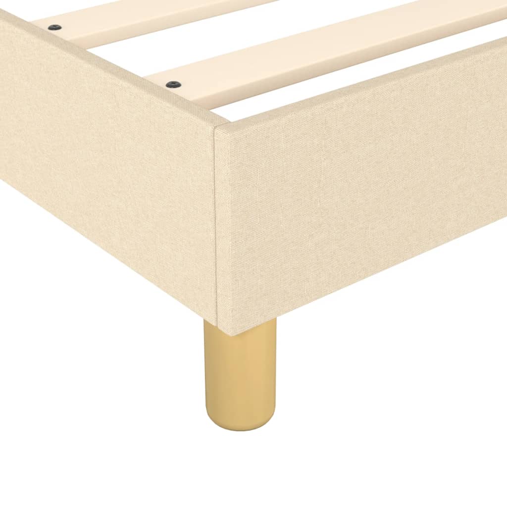 vidaXL Box spring postelja z vzmetnico krem 140x190 cm blago