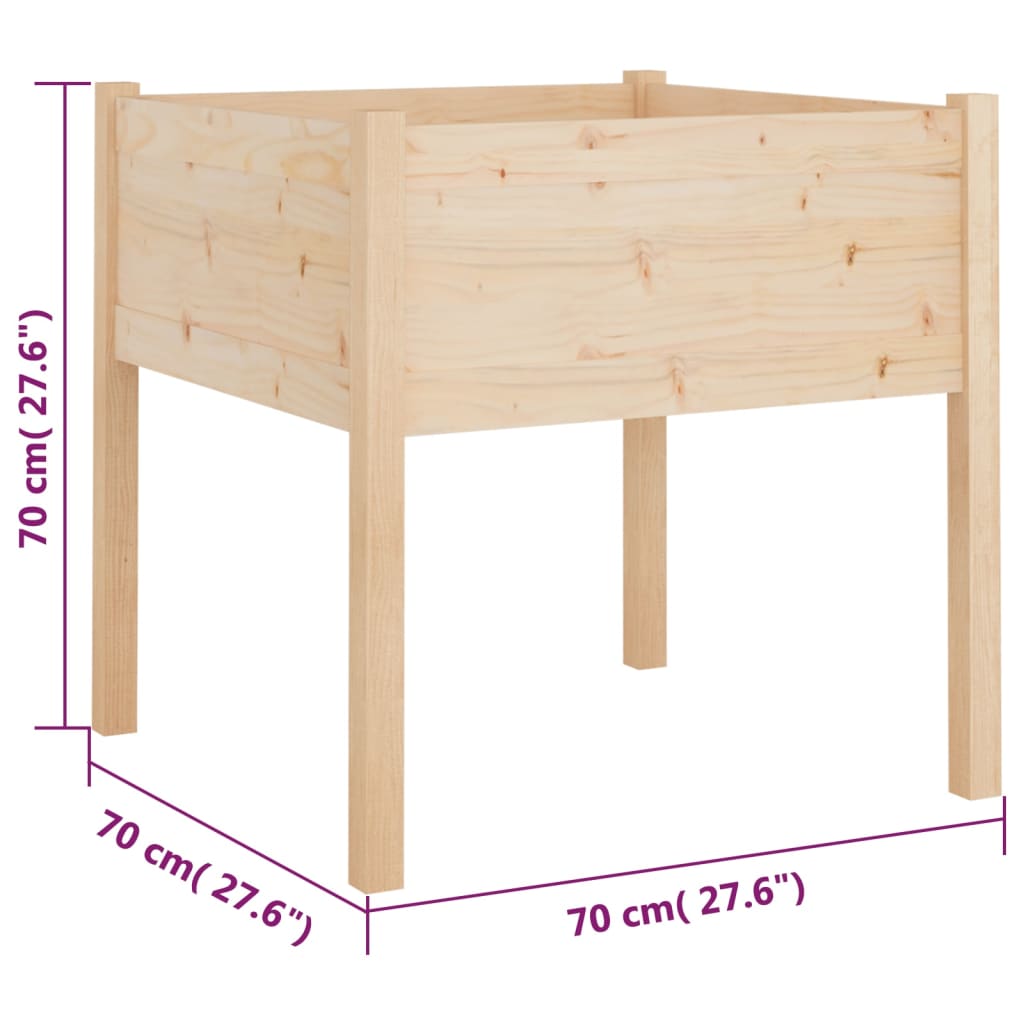 vidaXL Vrtno cvetlično korito 2 kosa 70x70x70 cm trdna borovina