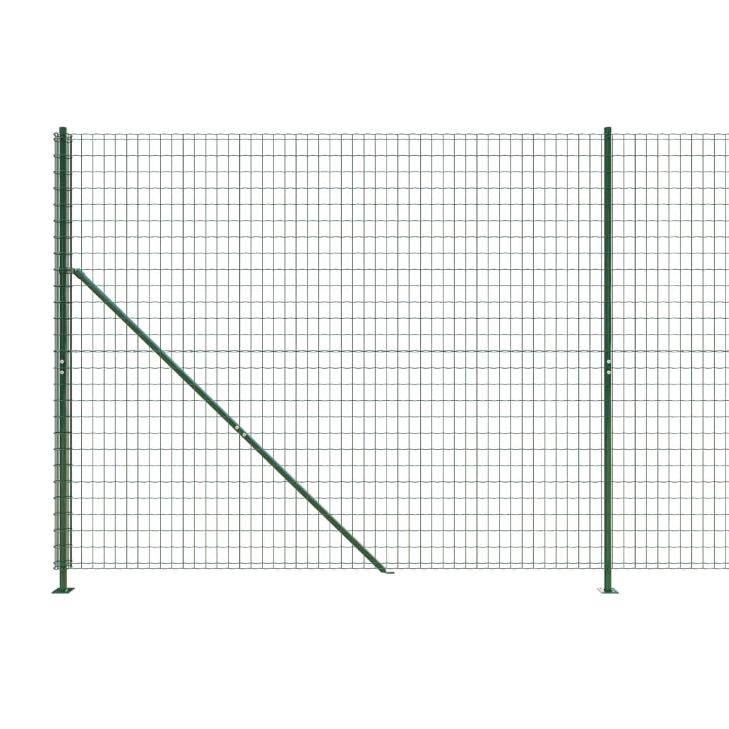 vidaXL Mrežna ograja s prirobnico zelena 1,4x10 m