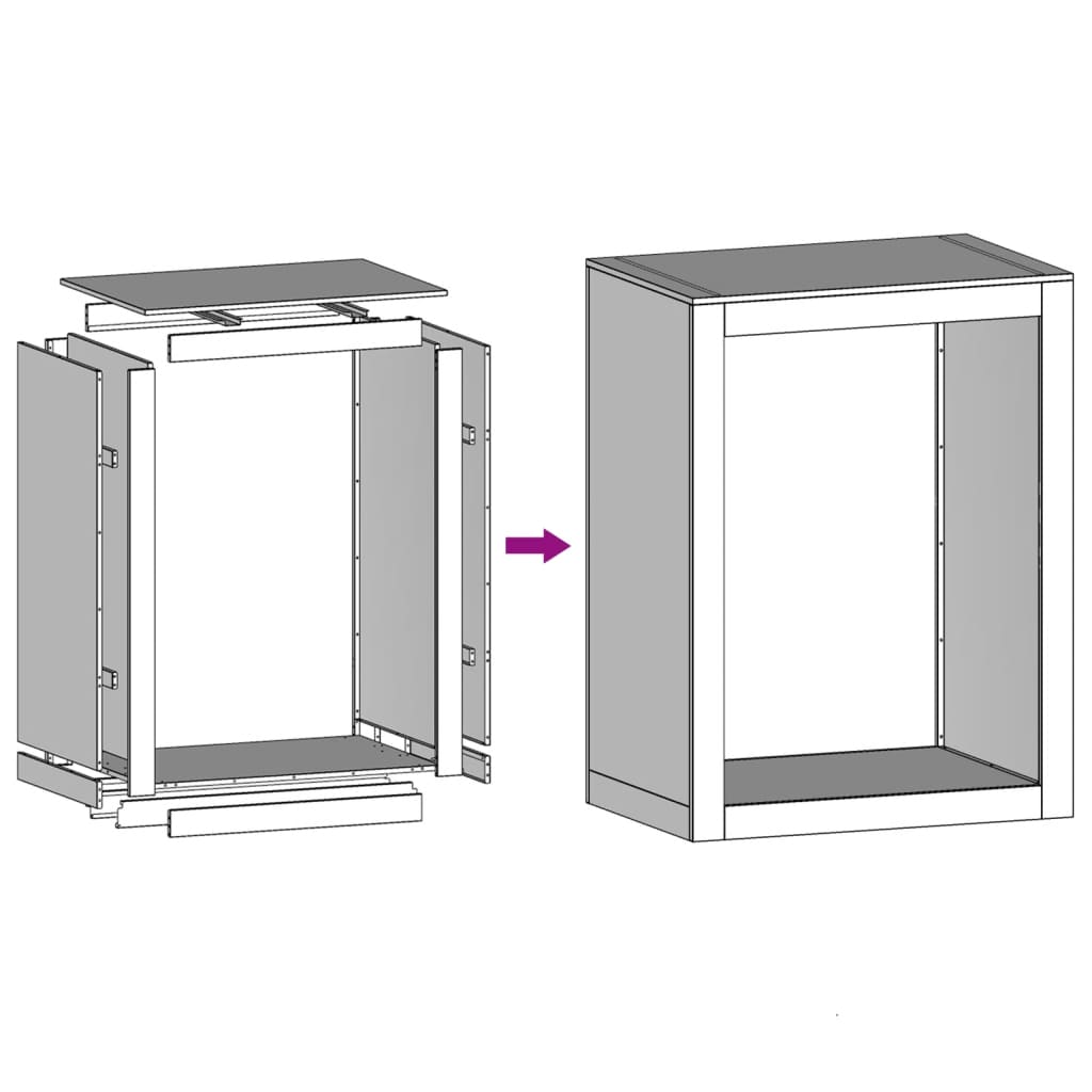 vidaXL Stojalo za drva antracitno 60x40x80 cm jeklo