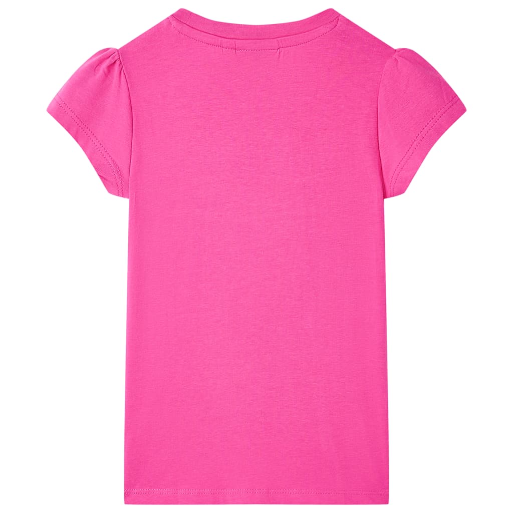 Otroška majica s kratkimi rokavi temno roza 104