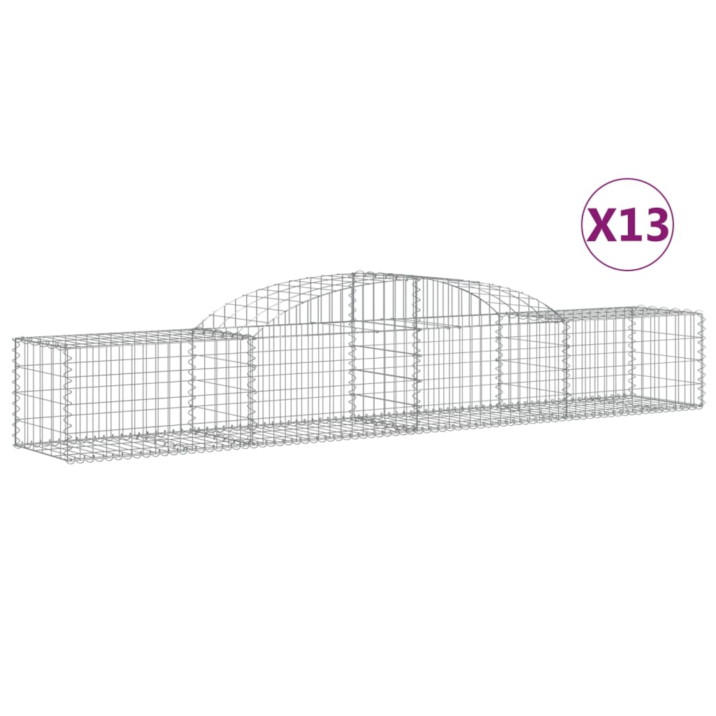 vidaXL Obokane gabion košare 13 kosi 300x50x40/60 cm pocinkano železo