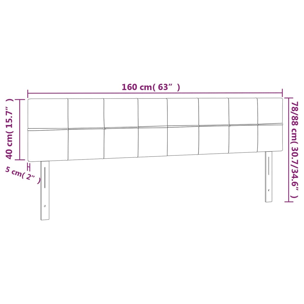 vidaXL LED posteljno vzglavje svetlo sivo 160x5x78/88 cm žamet