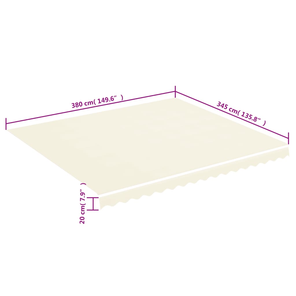 vidaXL Nadomestno blago za tendo krem 4x3,5 m