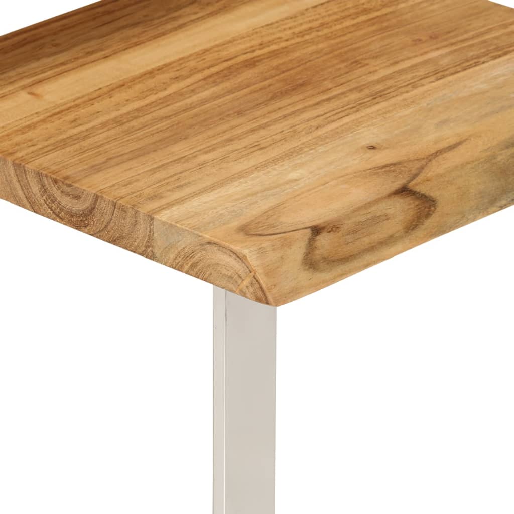 vidaXL Komplet mizic 3 kosi z naravnim robom trden akacijev les