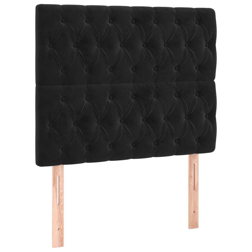 vidaXL Box spring postelja z vzmetnico črn 90x190 cm žamet