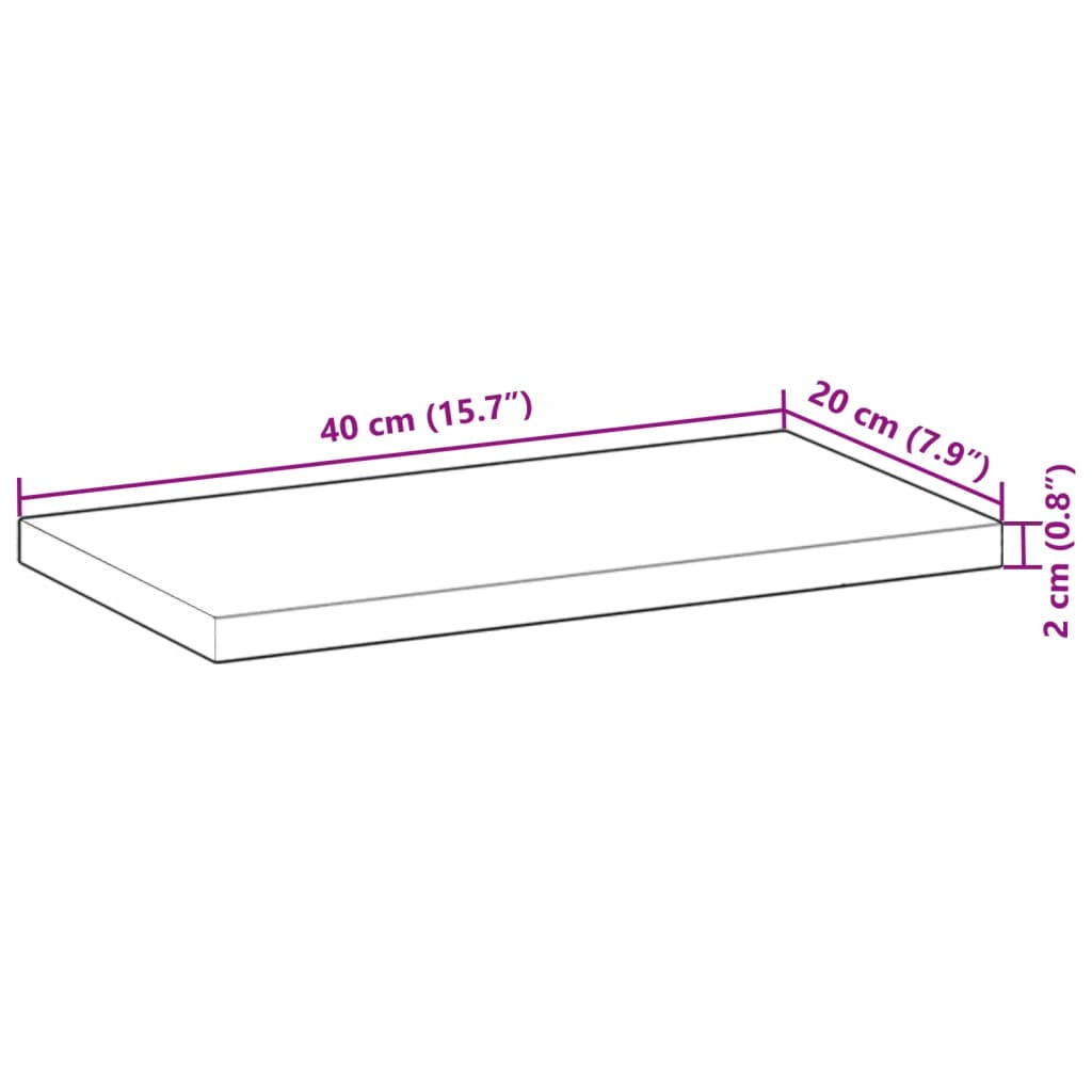 vidaXL Mizna plošča pravokotna 40x20x2 cm trden akacijev les