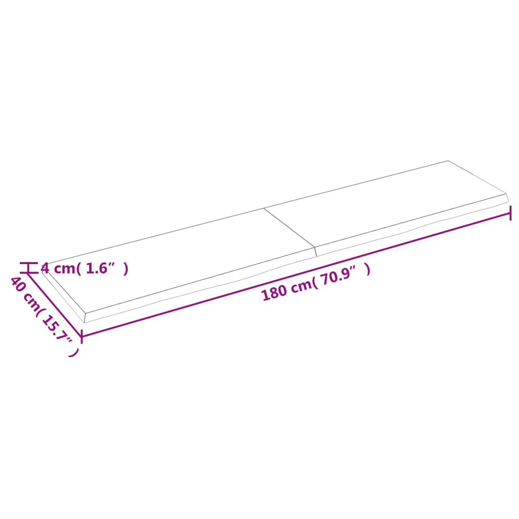 vidaXL Kopalniški pult temno rjav 180x40x(2-4) cm obdelan trden les