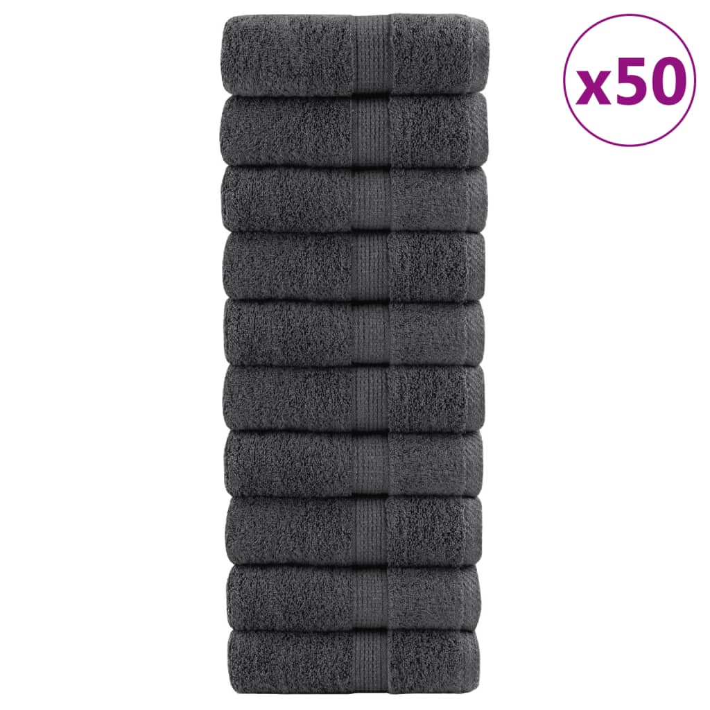 vidaXL Premium brisače SOLUND 50 kos antracit 30x50 cm 600 g/m2