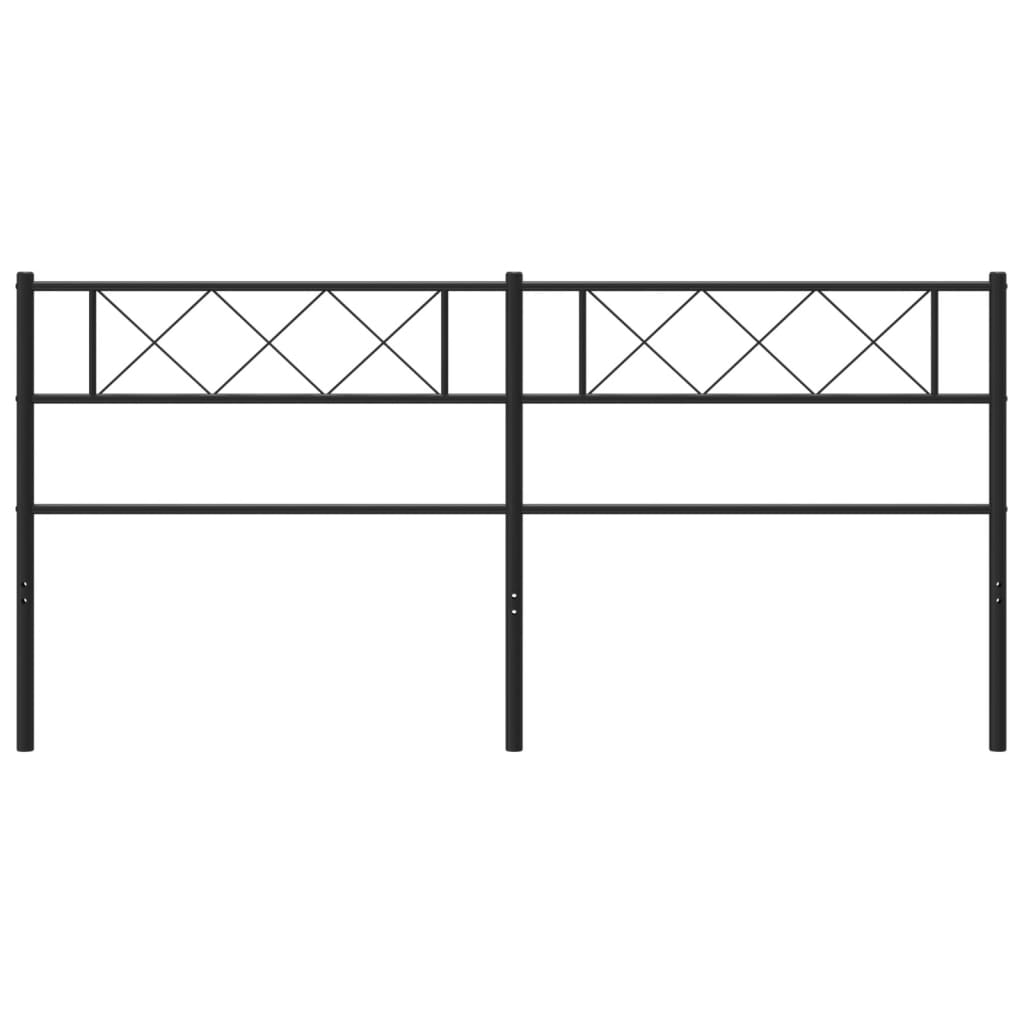 vidaXL Kovinsko posteljno vzglavje črno 200 cm