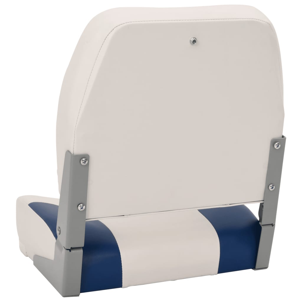 vidaXL Zložljiv sedež za čoln z modro-belo blazino 2 kosa