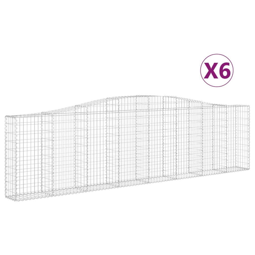 vidaXL Obokane gabion košare 6 kosi 400x30x100/120 cm pocinkano železo