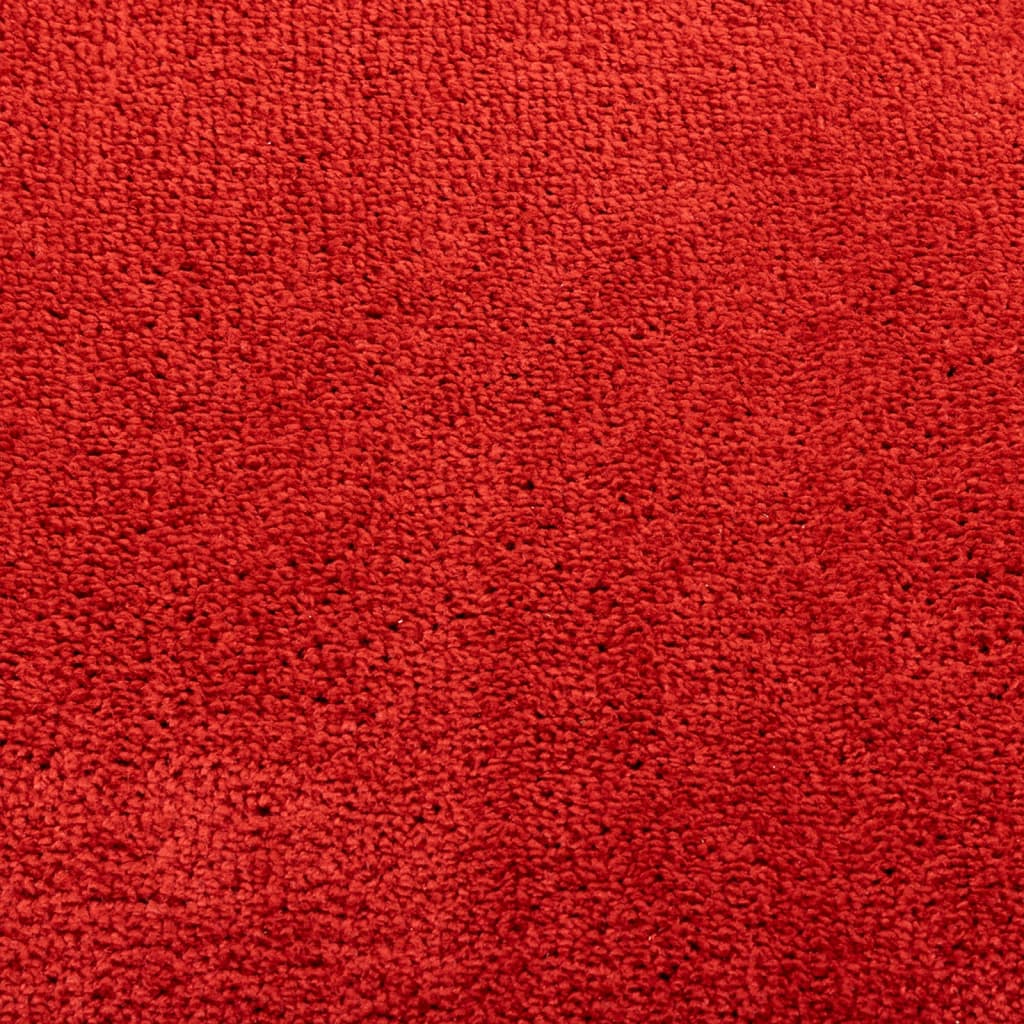 vidaXL Preproga OVIEDO s kratkimi vlakni rdeča 120x120 cm
