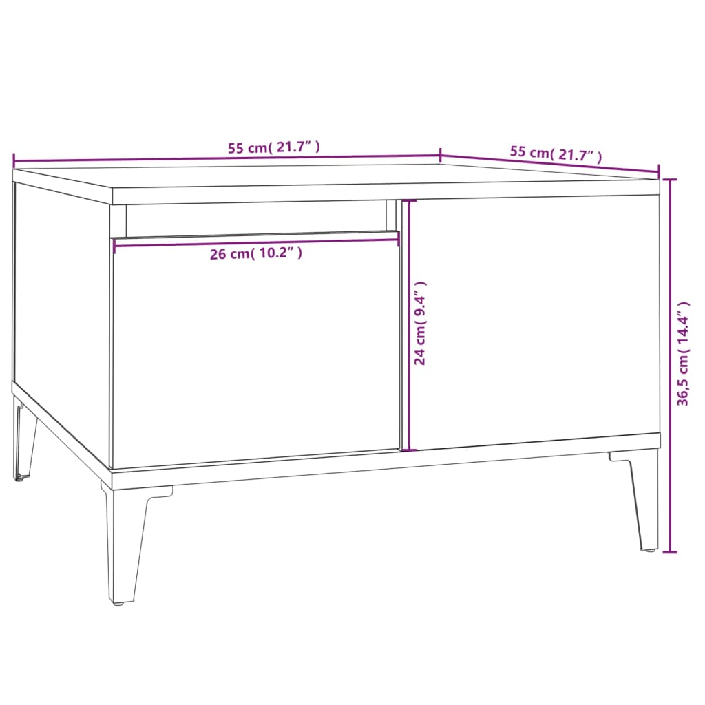 vidaXL Klubska mizica betonsko siva 55x55x36,5 cm inženirski les