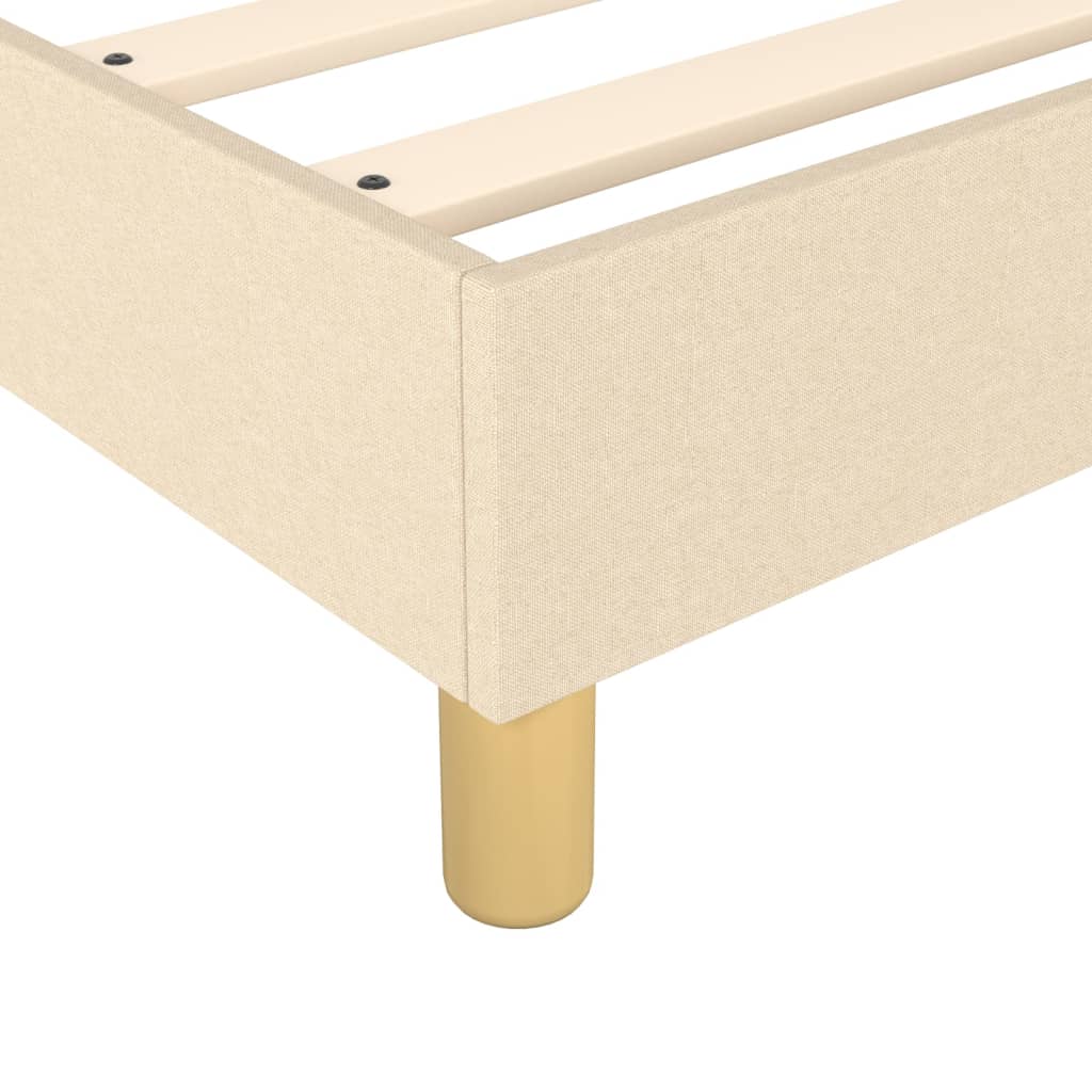 vidaXL Box spring postelja z vzmetnico krem 100x200 cm blago