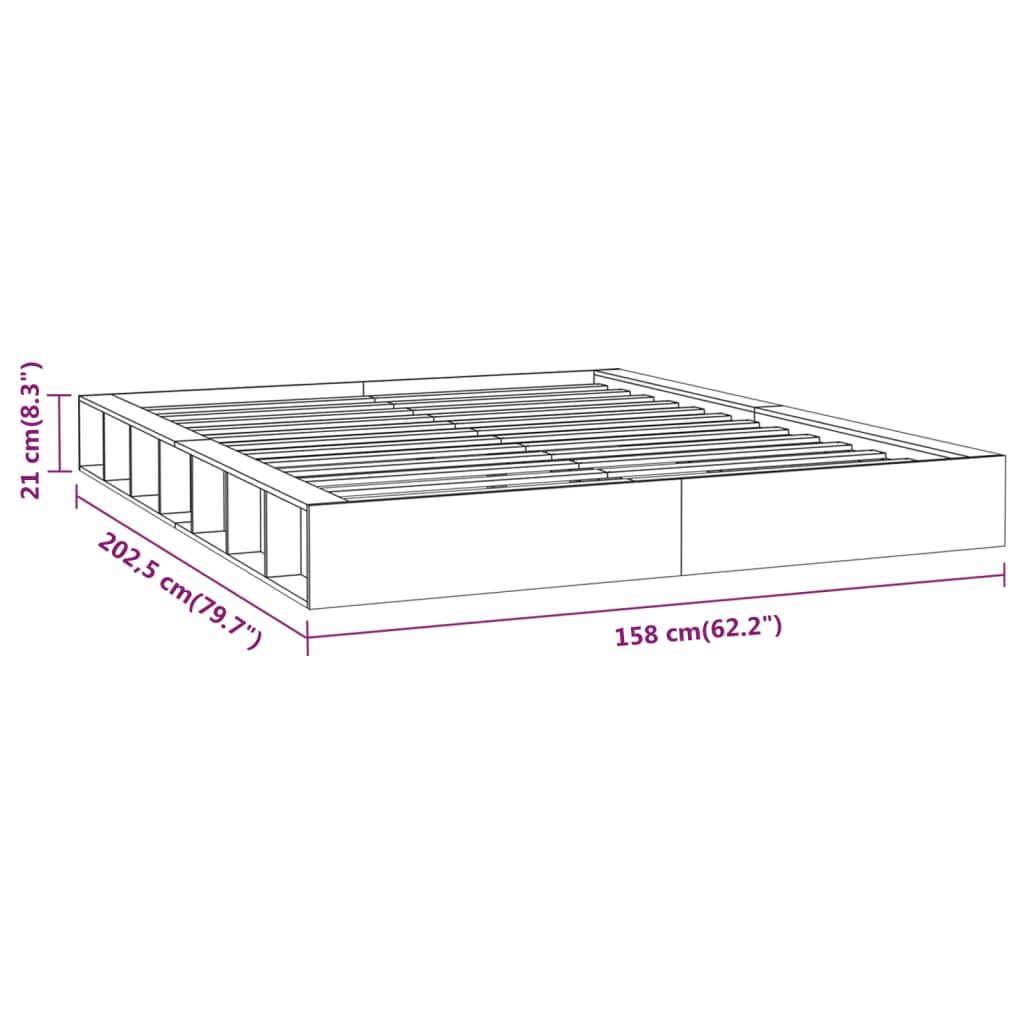 vidaXL Posteljni okvir 140x200 cm trden les