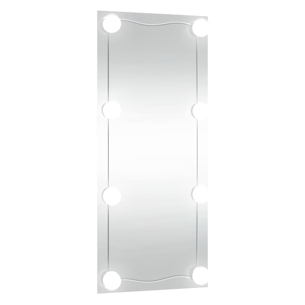 vidaXL Stensko ogledalo z LED lučmi 40x80 cm stekleno pravokotno