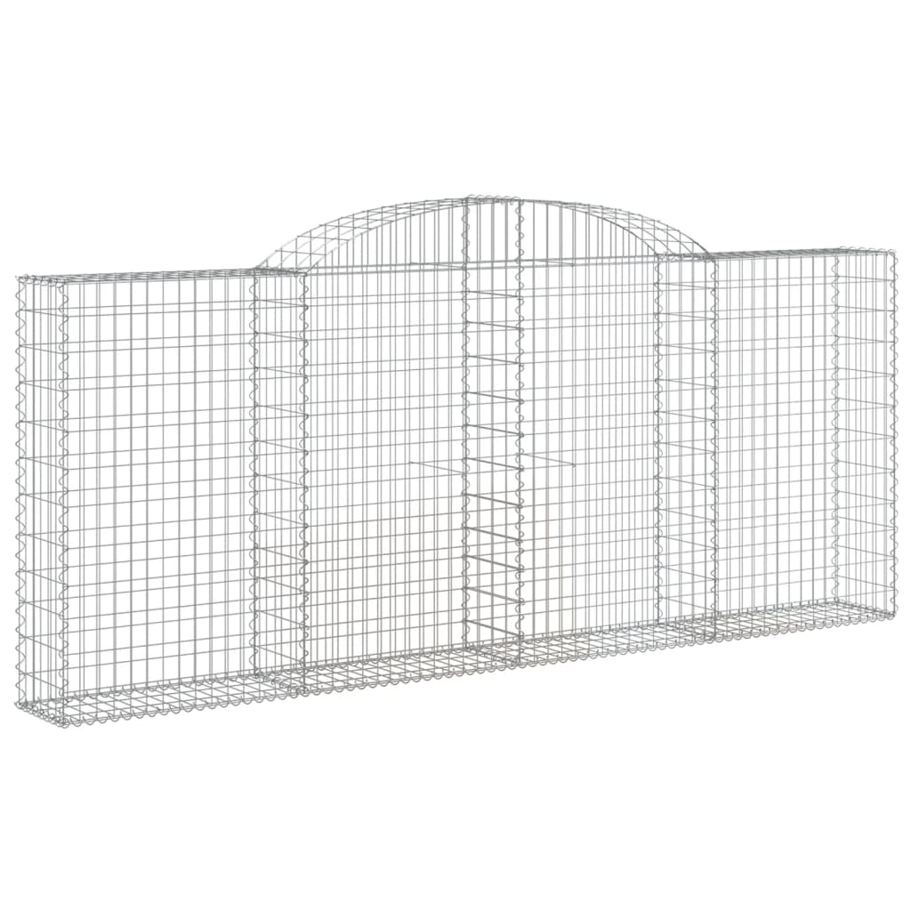 vidaXL Obokane gabion košare 3 kosa 300x30x120/140 cm pocinkano železo