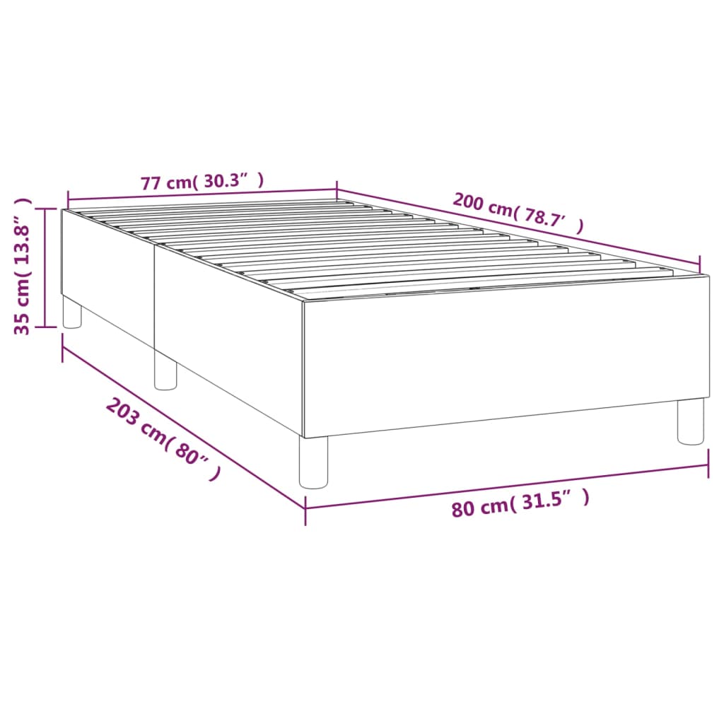 vidaXL Posteljni okvir siv 80x200 cm umetno usnje