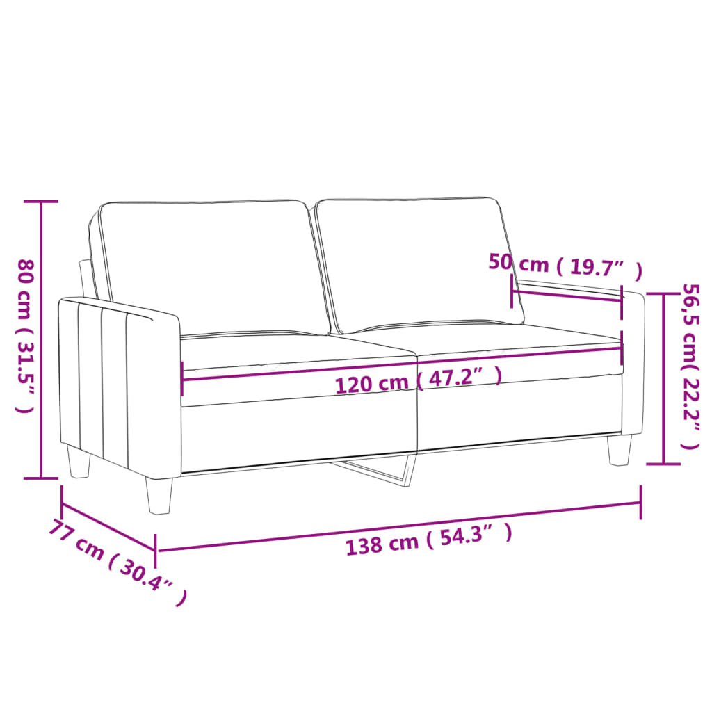 vidaXL Dvosed črn 120 cm umetno usnje