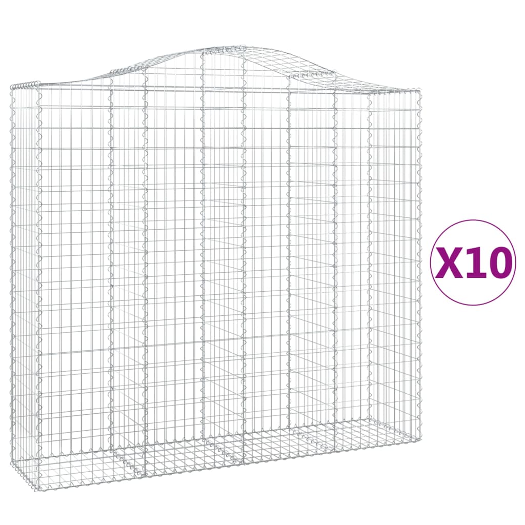 vidaXL Obokane gabion košare 10kosi 200x50x180/200 cm pocinkano železo