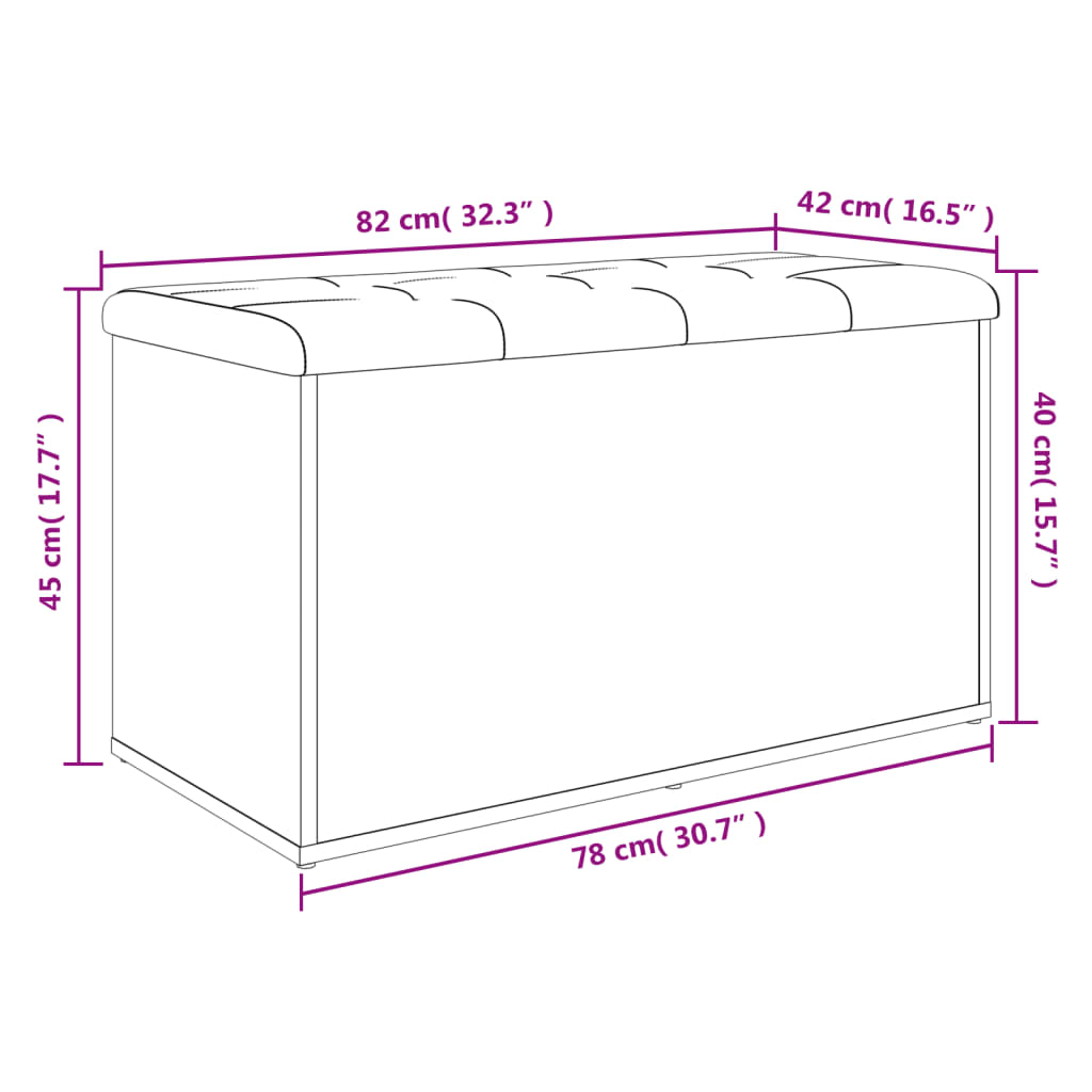 vidaXL Klop za shranjevanje sonoma hrast 82x42x45 cm inženirski les