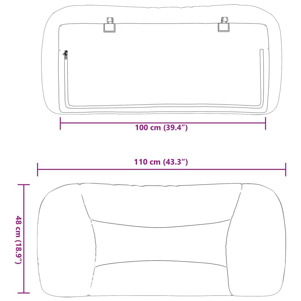 vidaXL Vzglavna stranica svetlo siva 100 cm blago