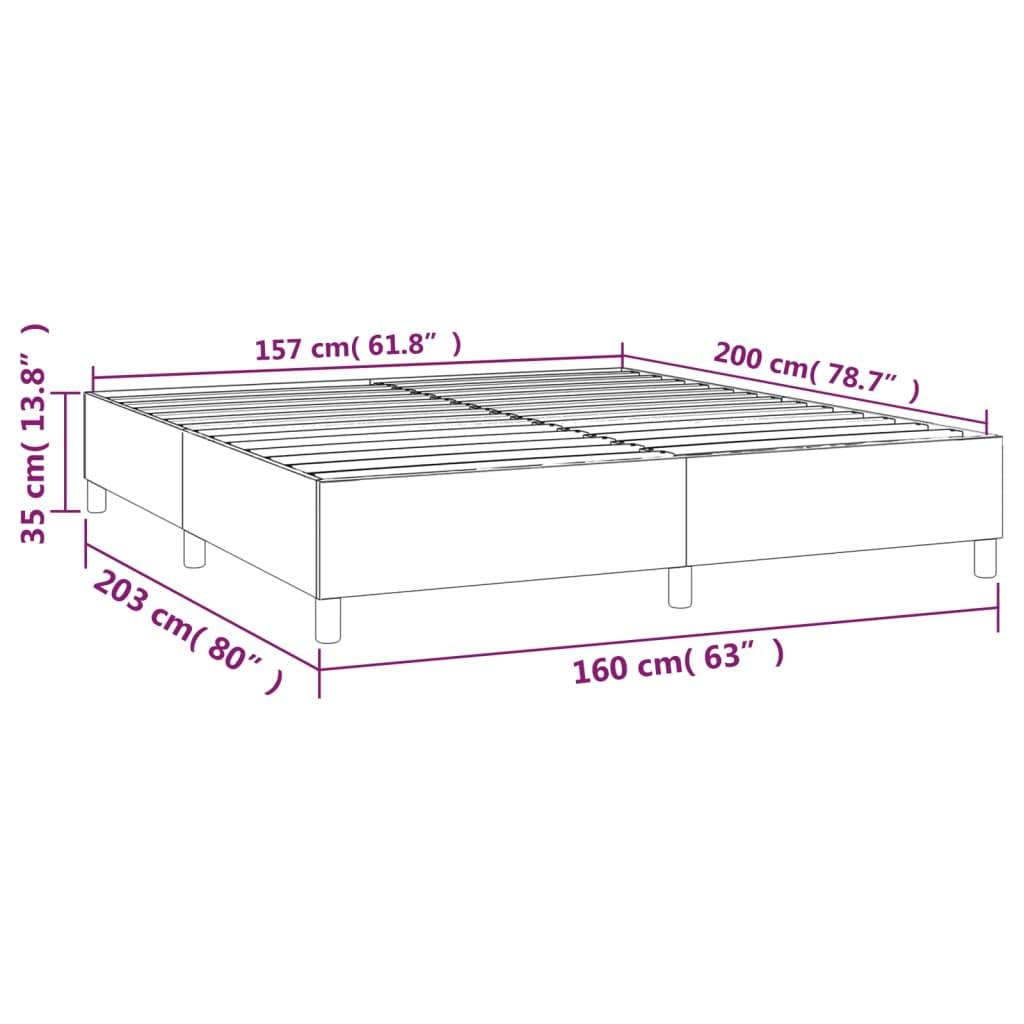 vidaXL Posteljni okvir moder 160x200 cm blago