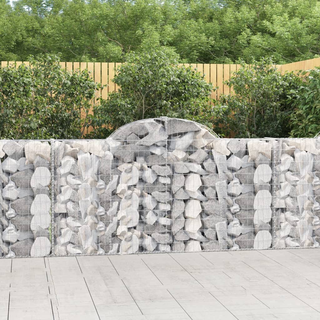 vidaXL Obokane gabion košare 2 kosa 200x30x100/120 cm pocinkano železo