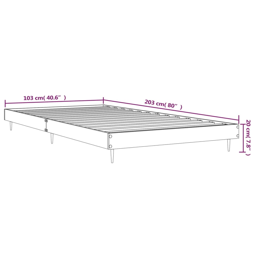 vidaXL Posteljni okvir črn 120x200 cm inženirski les