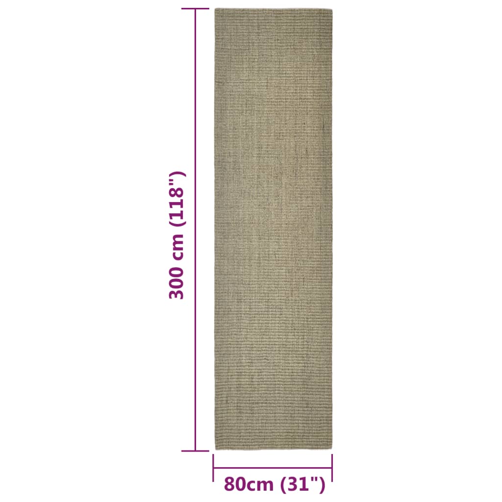 vidaXL Preproga iz sisala za praskalnik taupe 80x300 cm